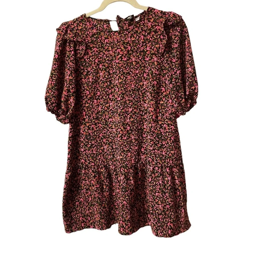 H&M PEASANT FLORAL MINI DRESS